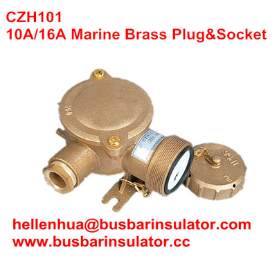10A/16A marine brass plug&amp;socket CZH101 waterproof socket handware in bulk
