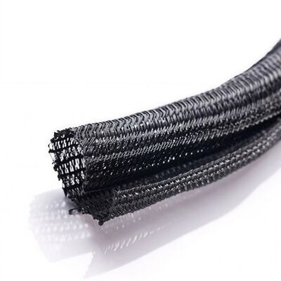 DW1000 Black Self Closing Expandable Braided Sleeving Flexible Cable Management Wire Loom Sleeve for Cable Protection
