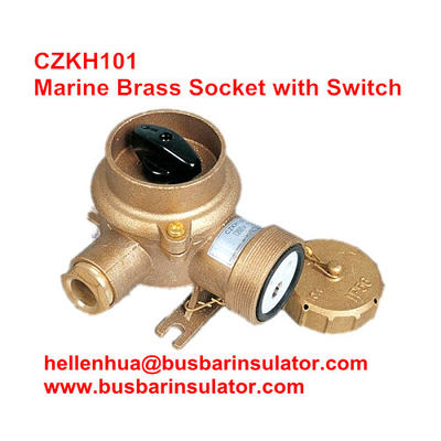 10A/16A marine 3 pin double socket and rotating switch for boat CZKH209 IP56