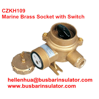 10A/16A marine 3 pin double socket and rotating switch for boat CZKH209 IP56