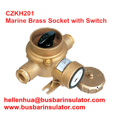 10A/16A marine 3 pin double socket and rotating switch for boat CZKH209 IP56