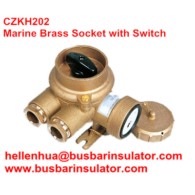 10A/16A marine 3 pin double socket and rotating switch for boat CZKH209 IP56