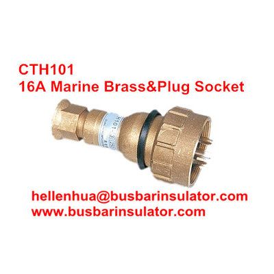 10A/16A marine brass plug&amp;socket CTH101 high current brass electrical plug in bulk