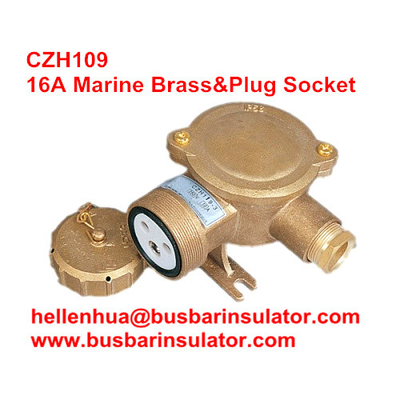 10A/16A marine brass plug&amp;socket CTH101 high current brass electrical plug in bulk