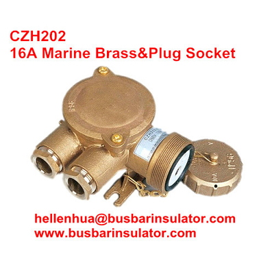 10A/16A marine brass plug&amp;socket CTH101 high current brass electrical plug in bulk