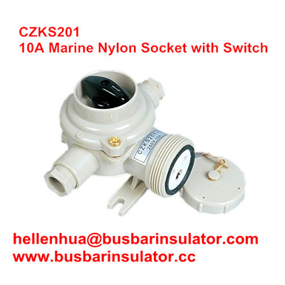 10A watertight plastic CZKS202 1144/R/FS marine rotary switch and socket