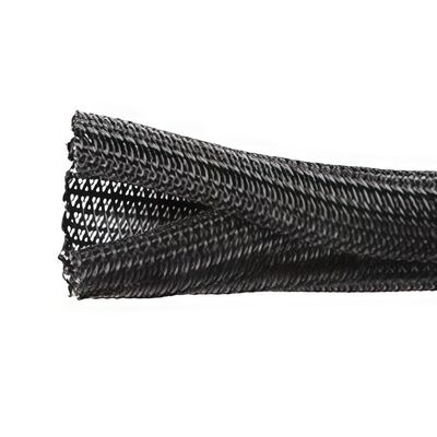 DW1000 Black Self Closing Expandable Braided Sleeving Flexible Cable Management Wire Loom Sleeve for Cable Protection