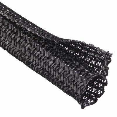 DW1000 Black Self Closing Expandable Braided Sleeving Flexible Cable Management Wire Loom Sleeve for Cable Protection