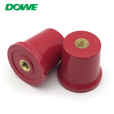 Ceramic Porcelain Busbar Insulator 10mm Red Tapered 40x40